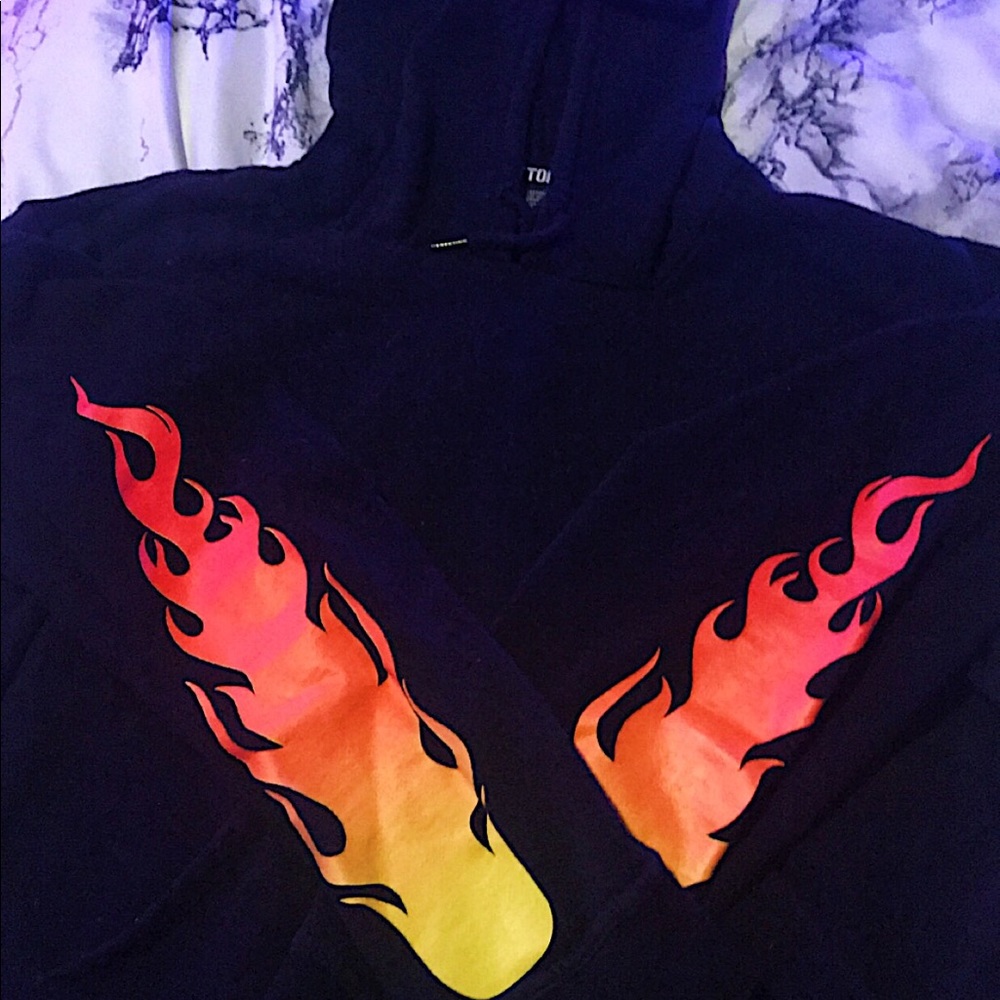 Hot Topic Flame sleeved hoodie